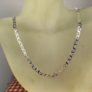 NEW 7.7 grams 18" Italian Mariner Link Chain Necklace in Sterling Silver